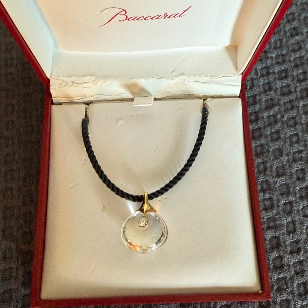 Baccarat Gold and Crystal Necklace with Diamond